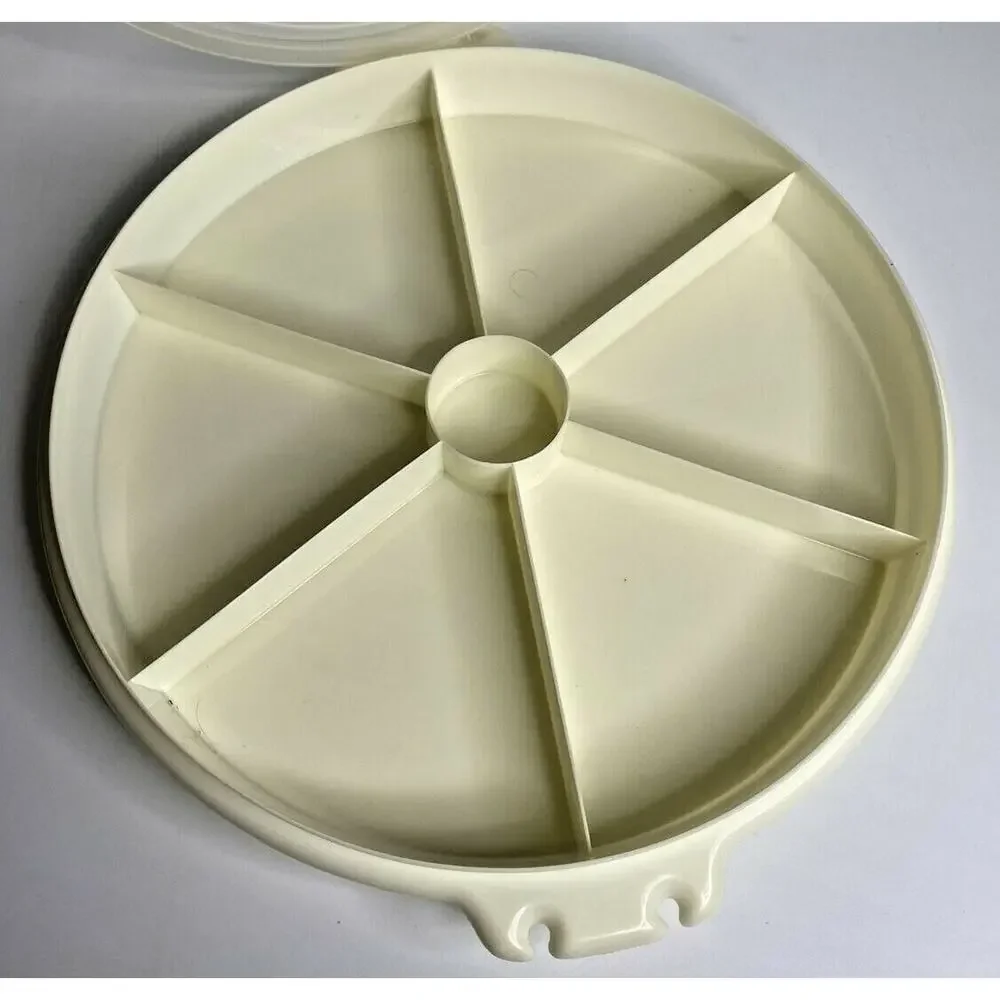 Vintage Tupperware Party Snack Divided Serving Tray‎ With Lid & Strap 405-2 U181